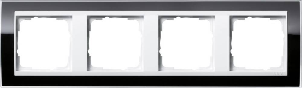 GIRA 4fach Rahmen Event Klar, Standard 55, System 55 Schwarz 0214733 (0214733)-0