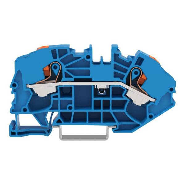 WAGO - 2216-7604 - 2-conductor supply terminal blocks for distribution boxes; with push-button; 16 mm²; side and center