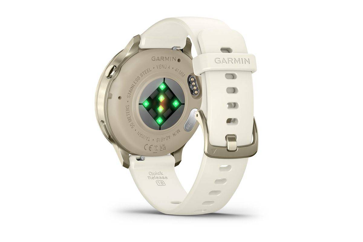 Garmin Venu 4 (41mm) Lunetta Lunar Gold Con Cinturino In Silicone Bone-4