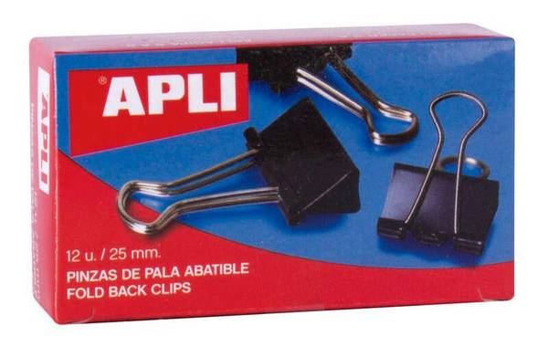 Applici pieghevole pinzette 10x25mm - acciaio temperato nero - manici di nichel - 12 unità - fissaggio fino a 70 foglie