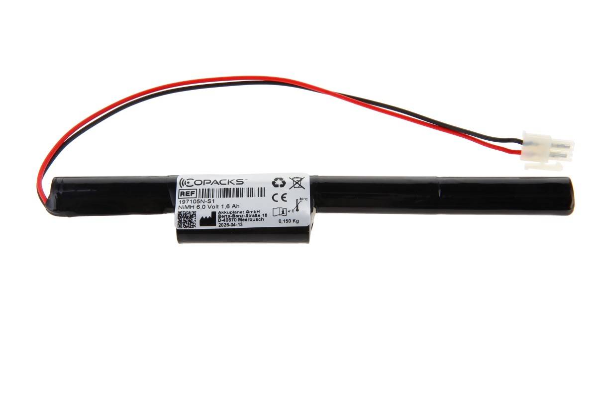 CoPacks - Illuminazione di emergenza e sicurezza ricaricabile NiMH - Formato AA - 6 V 1600 mAh 19,4x14,7x285,9 mm...-0