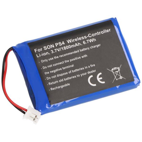 Batteria adatta per controller wireless Sony PS4, agli ioni di litio, 3,7 V, 1800 mAh, 6,7 Wh