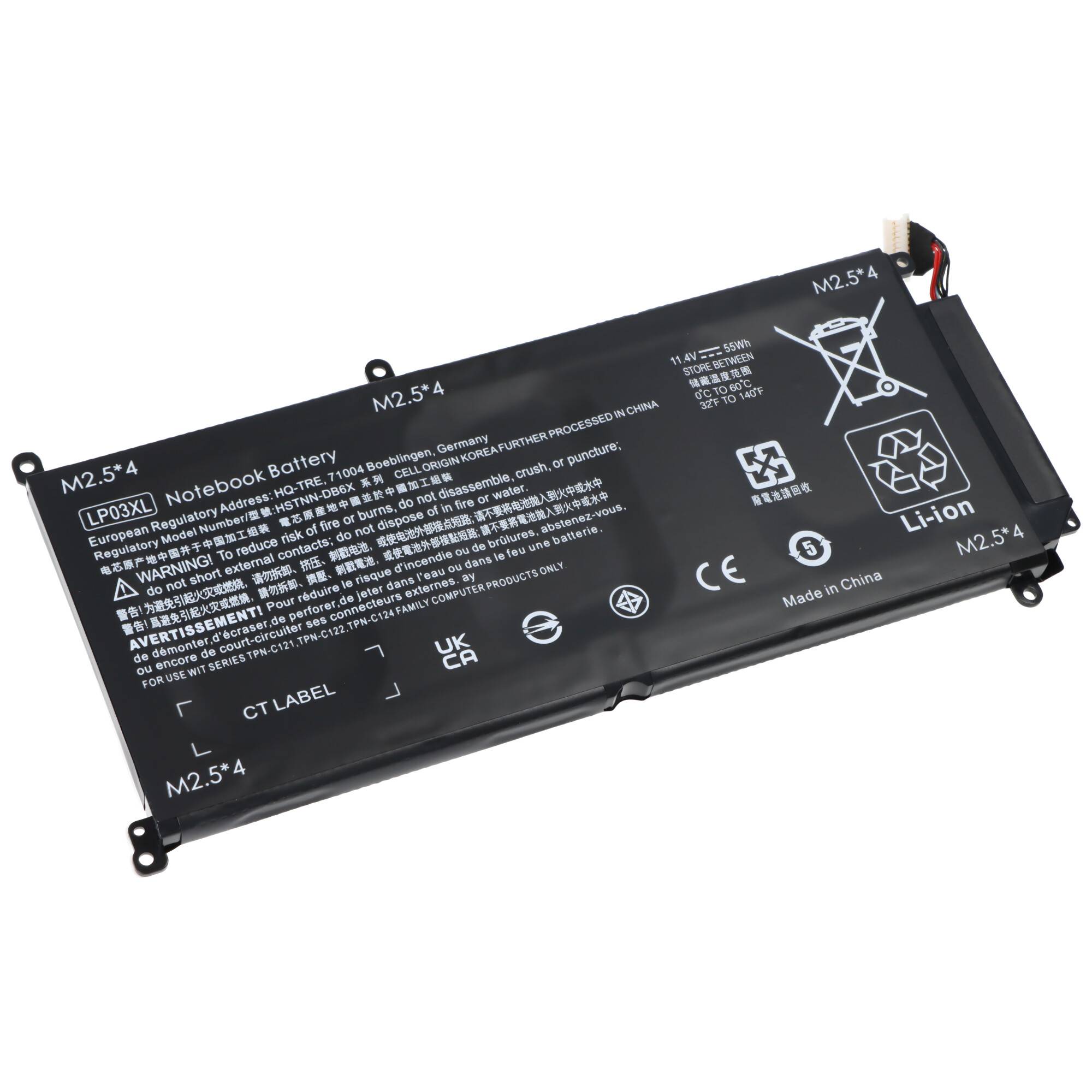 Batteria adatta per HP Envy 15-AE065sa, 15-AE116x, LP03XL, Li-Polymer, 11,4 V, 4800 mAh, 55 Wh-0
