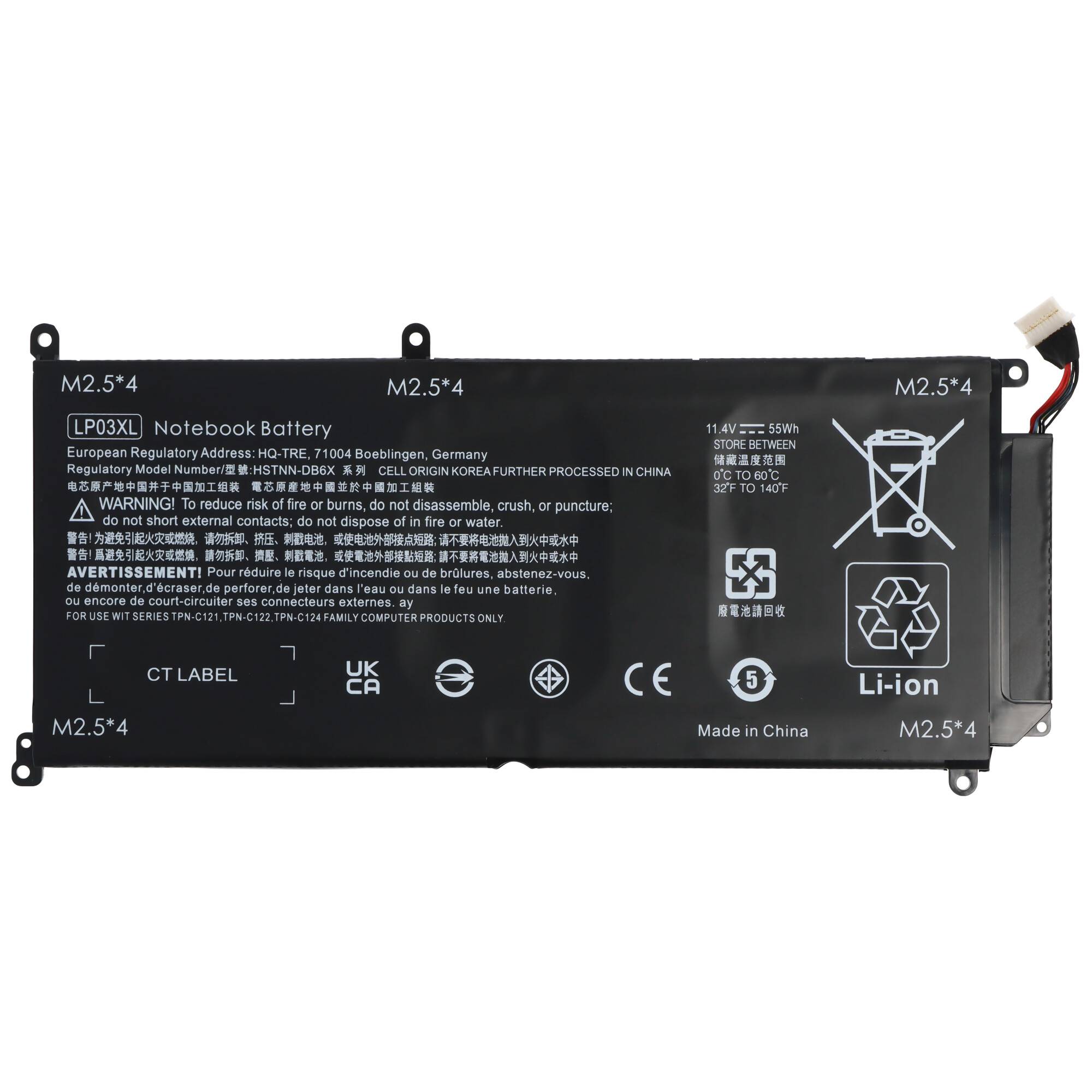 Batteria adatta per HP Envy 15-AE065sa, 15-AE116x, LP03XL, Li-Polymer, 11,4 V, 4800 mAh, 55 Wh-2