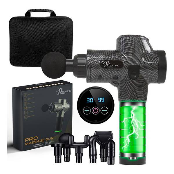 Extralink Massage Gun Pro | Pistola per massaggio | 3800 RPM, 6 punte intercambiabili