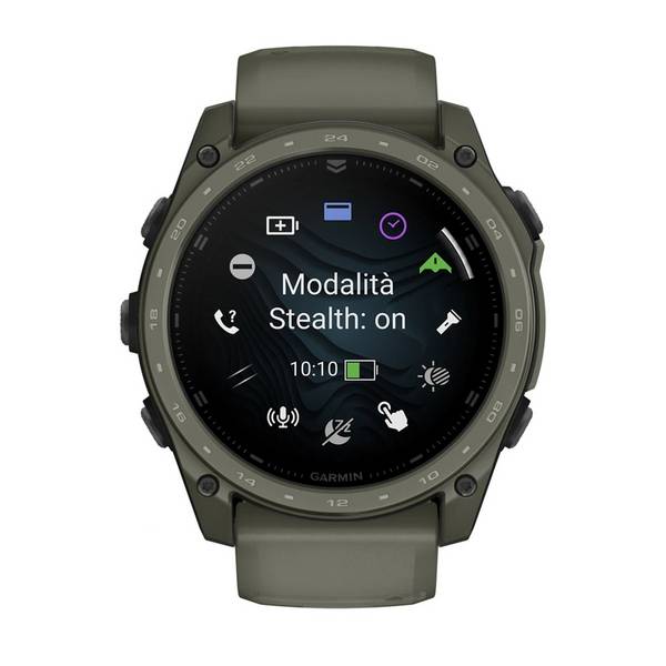 Garmin Tactix 8, 51 Mm, Amoled, Cerakote Olive Con Cinturino In Silicone Olive Drab