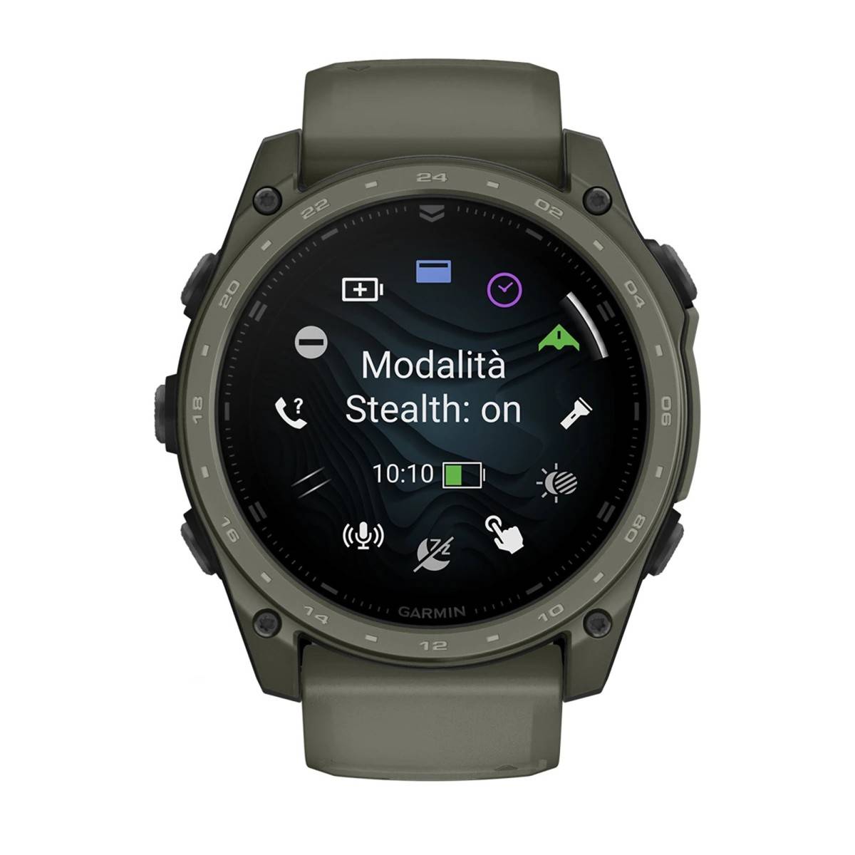 Garmin Tactix 8, 51 Mm, Amoled, Cerakote Olive Con Cinturino In Silicone Olive Drab-0
