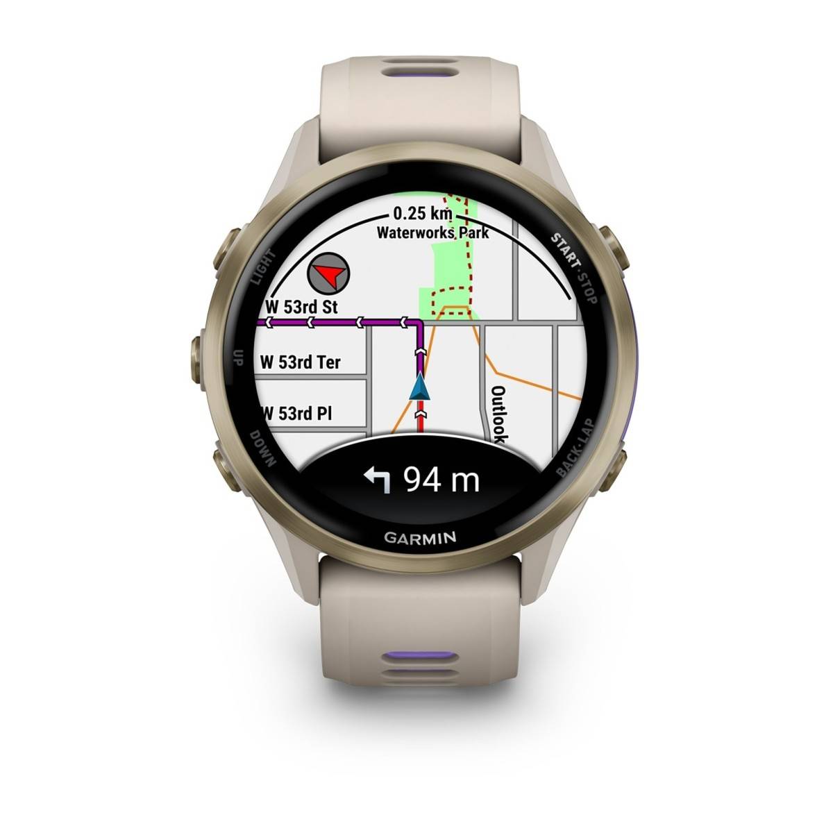 Garmin Forerunner 970 Soft Gold Titanium Cassa French Gray Cinturino French-1