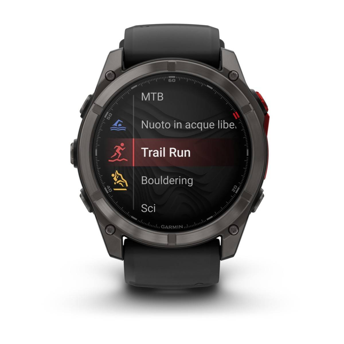Garmin Fenix 8, 51mm, Sapphire, Microled, Titanium Con Cinturino In Silicone Black-3