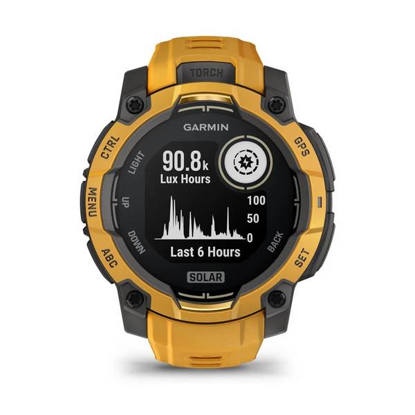 Garmin Instinct 3, 45mm, Solar, Sunburst Con Cinturino Sunburst/gray