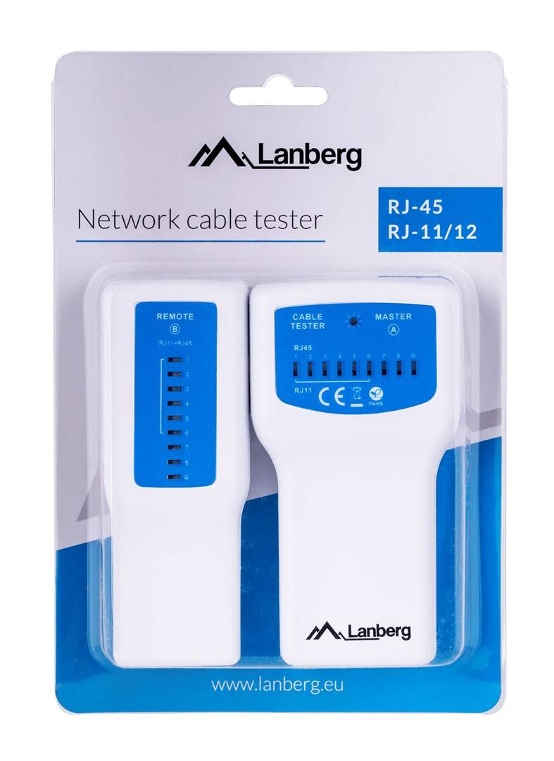 Lanberg NT-0402 Netzwerkkabel-Tester PoE-Tester Blau - Weiß (NT-0402)-1