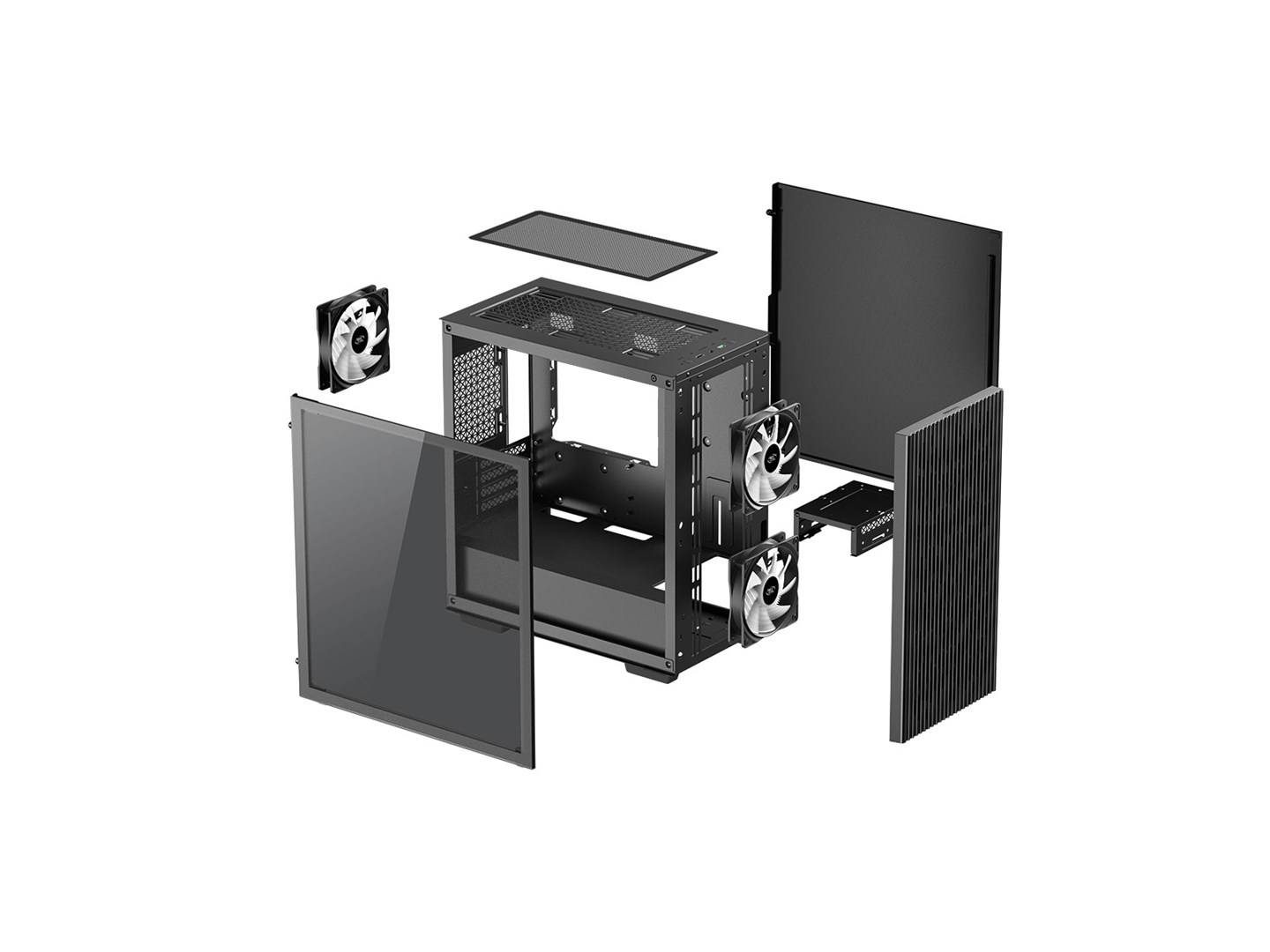 DeepCool DeepCool Matrexx 40 3FS Micro-ATX - schwarz Micro-Tower PC Case da gioco, Contenitore, PC Case Nero-10