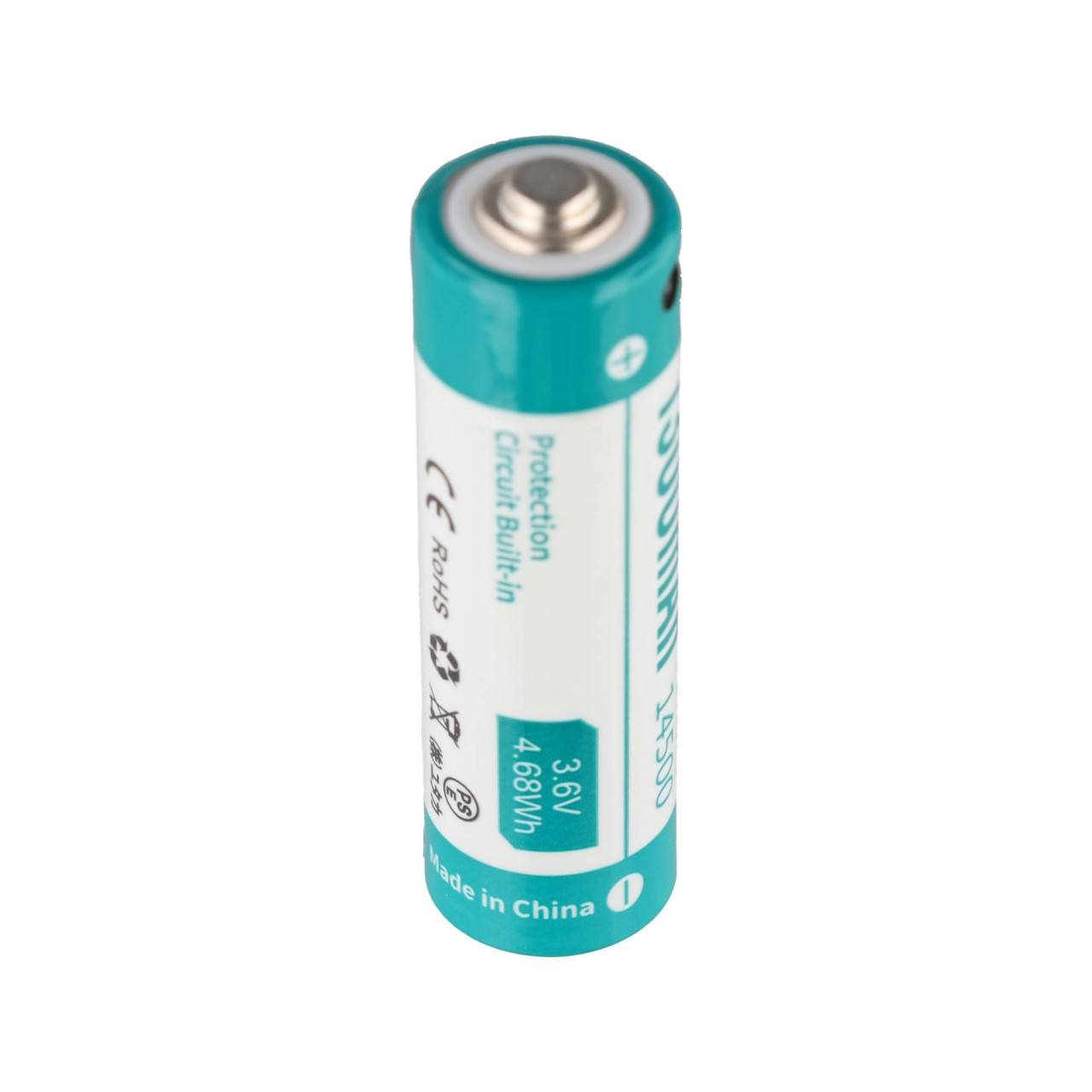 1 Batteria Keeppower 14500 da 1300 mAh, 3,7 V, agli ioni di litio protetta, con porta di ricarica USB-C, dimensioni...-1