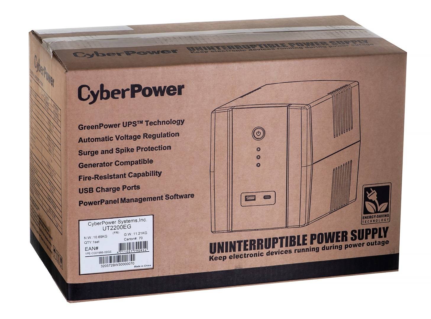 CyberPower UT2200EG gruppo di continuita (UPS) A linea interattiva 2.2 kVA 1320 W 4 presa(e) AC-5