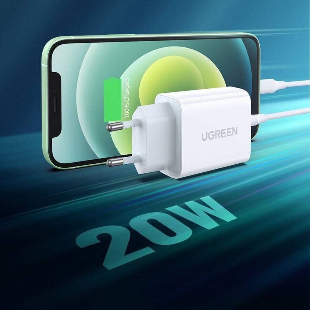 Ugreen USB wall charger Type C 20W Power Delivery White-1