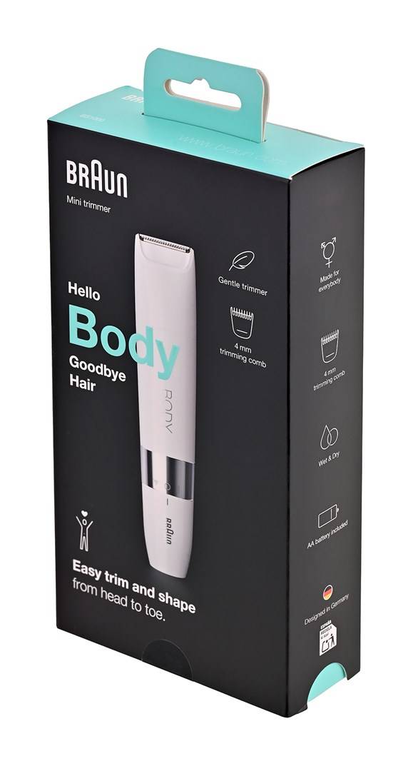 Braun Mini Rifinitore Corpo BS1000, Rifinitore Elettrico Corpo Uomo E Donna, Bianco-4