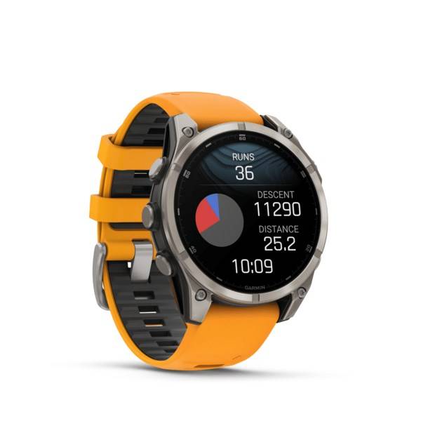 Garmin Fenix 8, 47mm, Sapphire Amoled, Titanium Con Cinturino Spark Orange-6