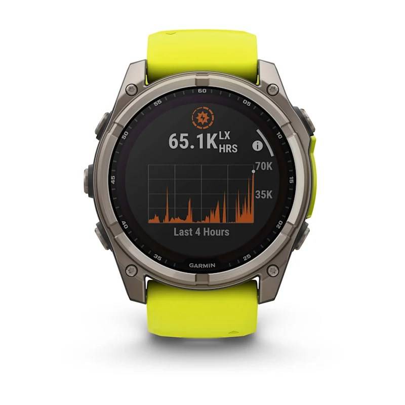 Garmin Fenix 8, 51mm, Sapphire Solar, Carbon Gray Dlc Titanium Con Cinturino Amp Yellow-4