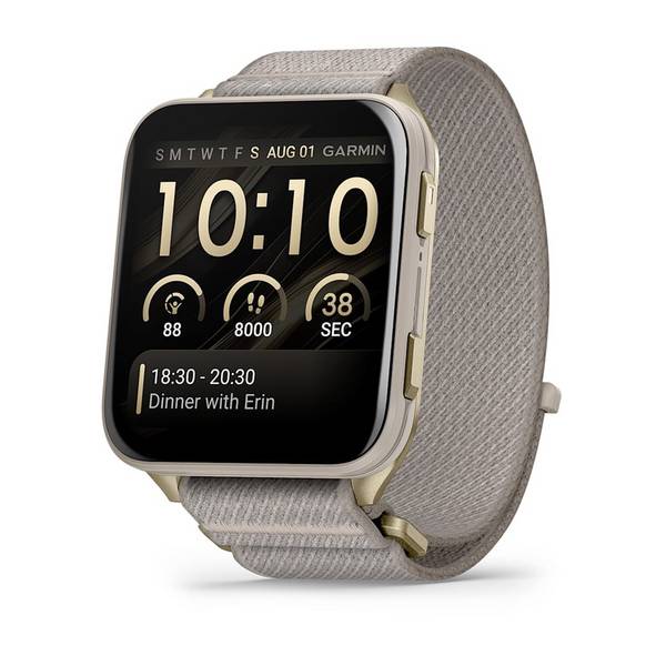 Garmin Venu X1 French Gray Con Fondello Titanium Cinturino A Strappo French