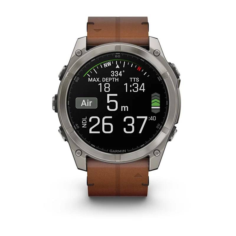 Garmin Fenix 8, 51mm, Sapphire Amoled, Carbon Gray Dlc Titanium Con Cinturino Pelle Chestnut-5