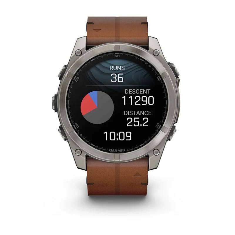 Garmin Fenix 8, 51mm, Sapphire Amoled, Carbon Gray Dlc Titanium Con Cinturino Pelle Chestnut-6