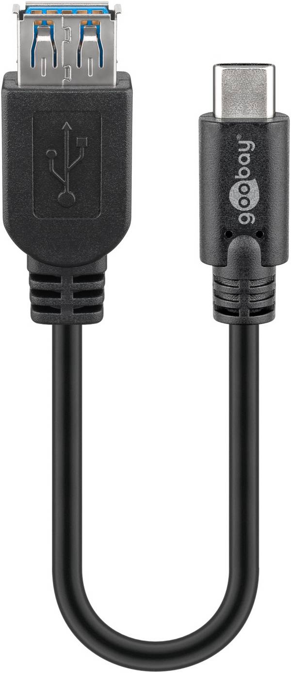 Goobay USB 3.2 Gen 1 (USB 3.0) Prolunga [1x spina USB-C® - 1x Presa A USB 3.2 Gen 1 (USB 3.0)] Goobay 67894 USBC USBA 3.0 Handyladekabel Samsung Xiaomi Verlängerungskabel 0,2m 0.2 m con funzione OTG