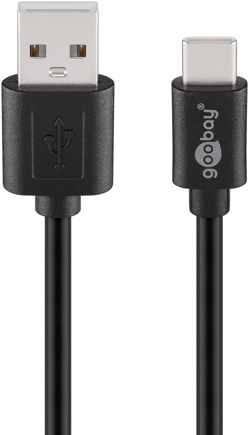 Goobay USB 2.0 Kabel USB-C™ auf USB A, schwarz, 1.8 m - geeignet für Geräte mit USB-C™ Anschluss (55468)-0