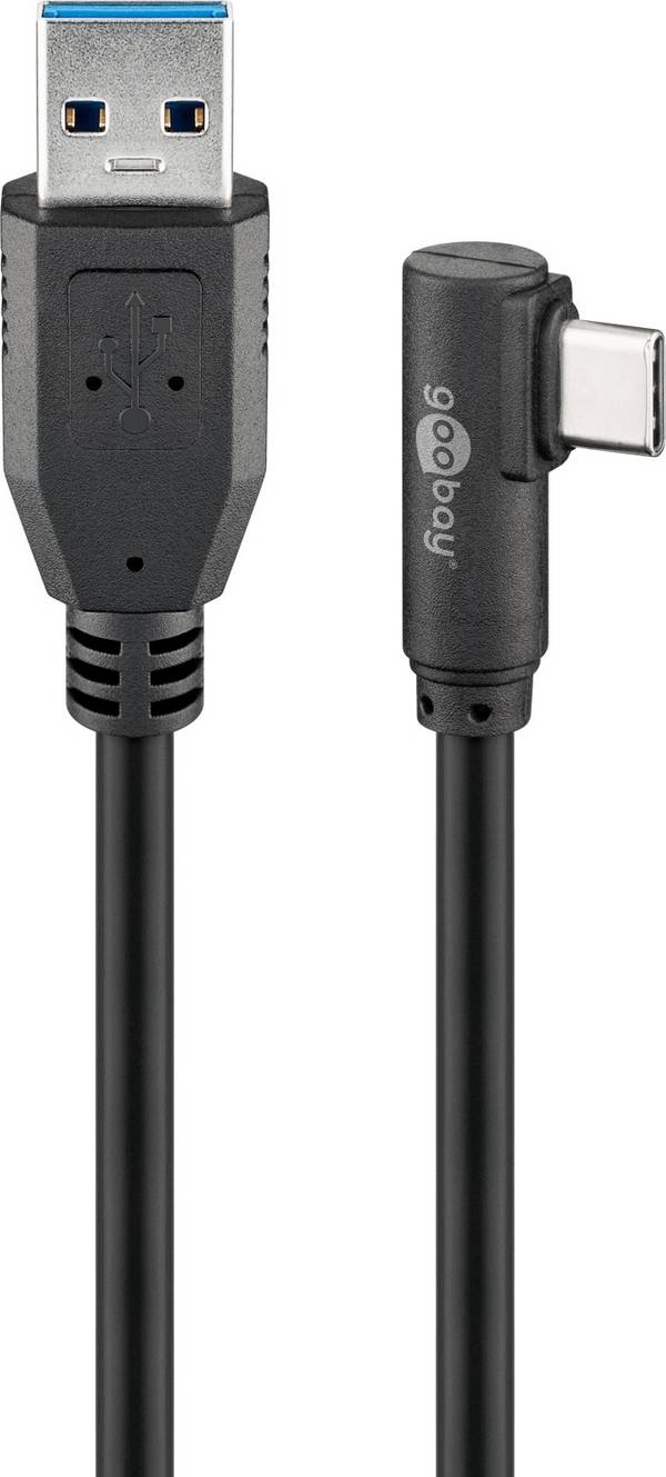 Goobay USB 3.0 cavo da USB-C™ a USB-A 90°, 1,5 m, nero 1.5 m spina USB 3.0 (tipo A) > Spina USB-C™