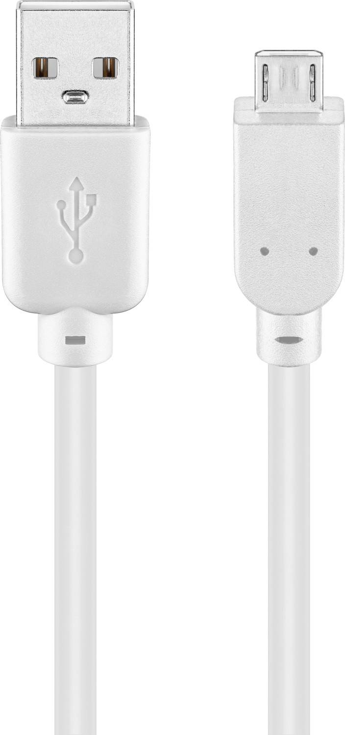 Goobay Cavo USB 2.0 ad alta velocità, bianco 0.15 m spina USB 2.0 (tipo A) > Spina USB 2.0 micro (tipo B)-0