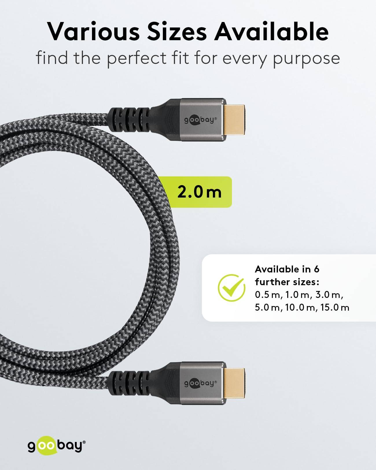 Goobay Cavo HDMI™ ad alta velocità con Ethernet 2 m 4K/60Hz-4