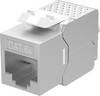 Modulo Goobay Keystone RJ45 CAT 6A, STP, slim-line - larghezza 14,7 mm, tipo coccodrillo, morsettiera per montaggio...