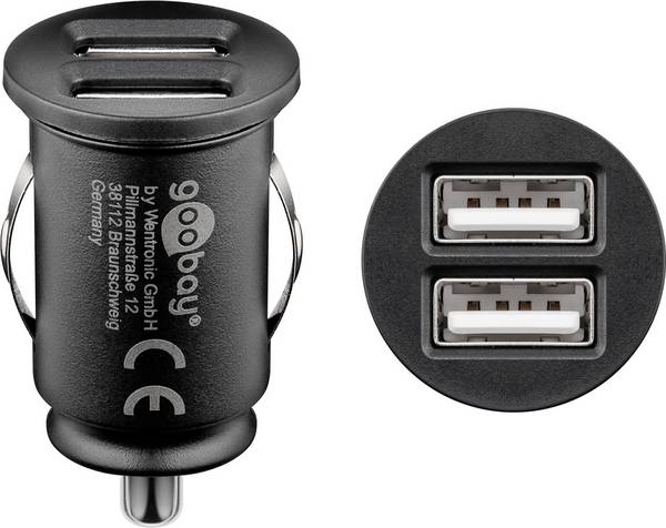 Caricabatteria da auto Dual USB (2xUSB) 12W max.2,4A (12/24V) 2xUSB