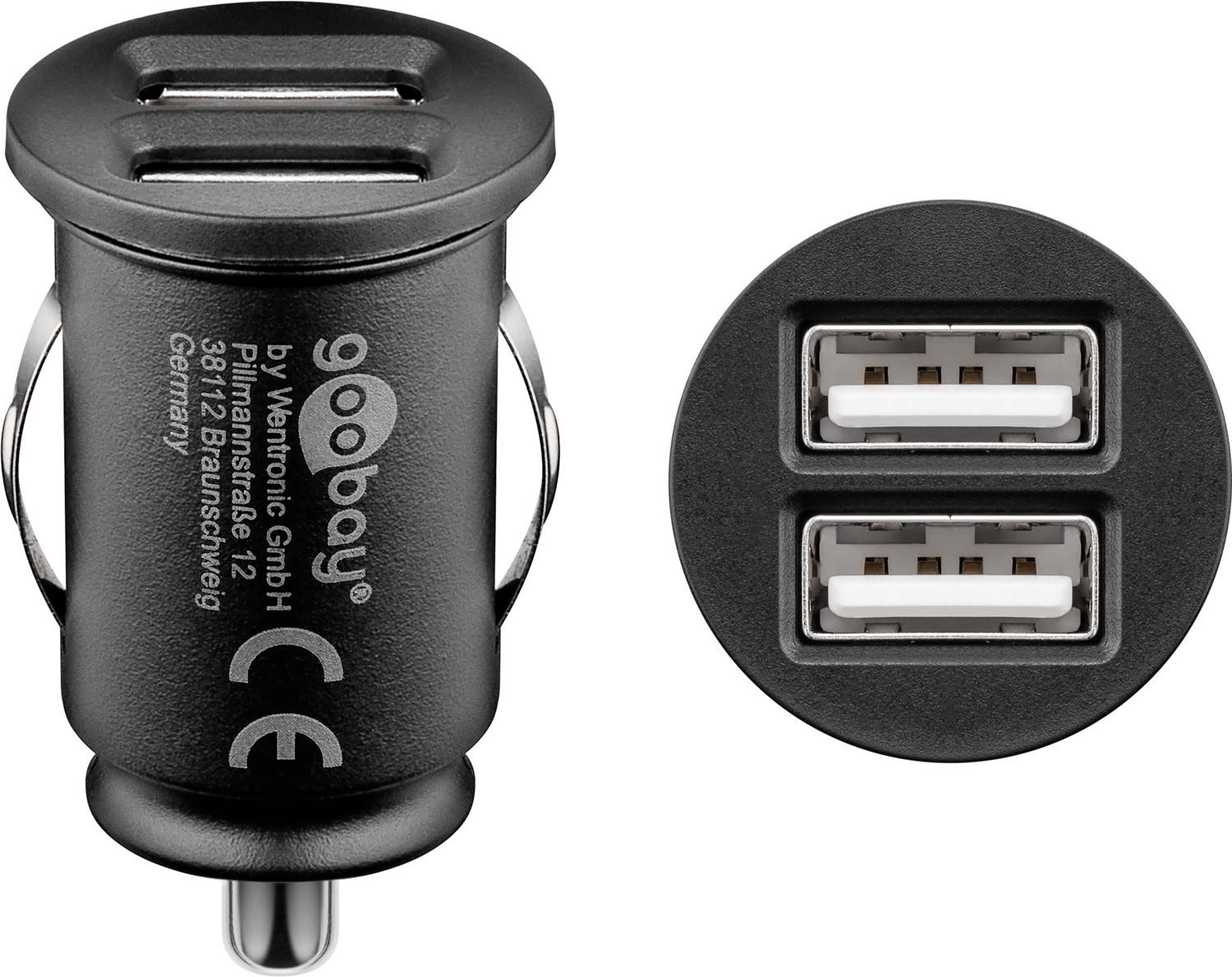 Caricabatteria da auto Dual USB (2xUSB) 12W max.2,4A (12/24V) 2xUSB-0