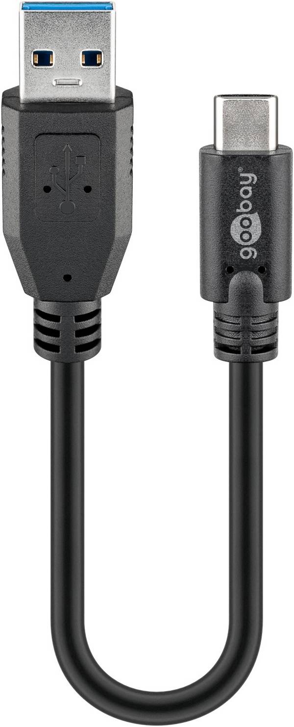 Goobay 45247 cavo USB USB 3.2 Gen 1 [3.1 Gen 1] 0,15 m USB A USB C Nero (Goobay USB-C to USB A 3.0. M/M 5Gbps.)