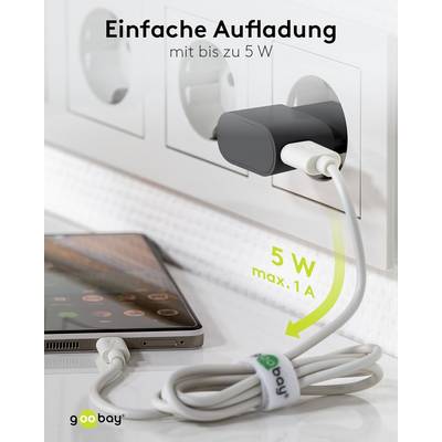 Caricabatterie USB Goobay (5W) bianco - alimentatore USB compatto con connessione 1xUSB-4