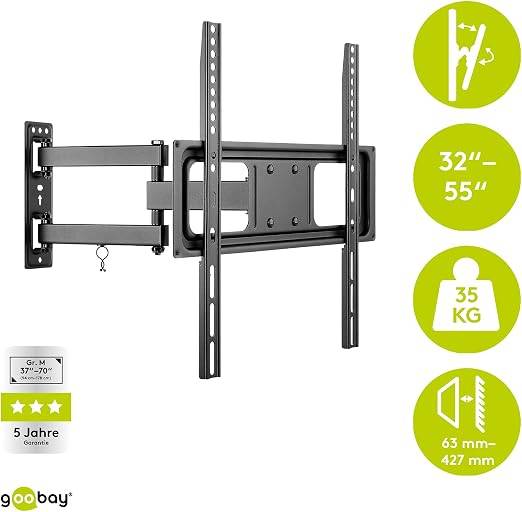 Goobay Supporto TV a parete Basic FULLMOTION (M) 32 a 55 pollici (81-140 cm)-1