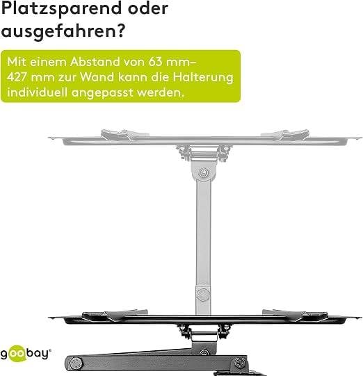 Goobay Supporto TV a parete Basic FULLMOTION (M) 32 a 55 pollici (81-140 cm)-3