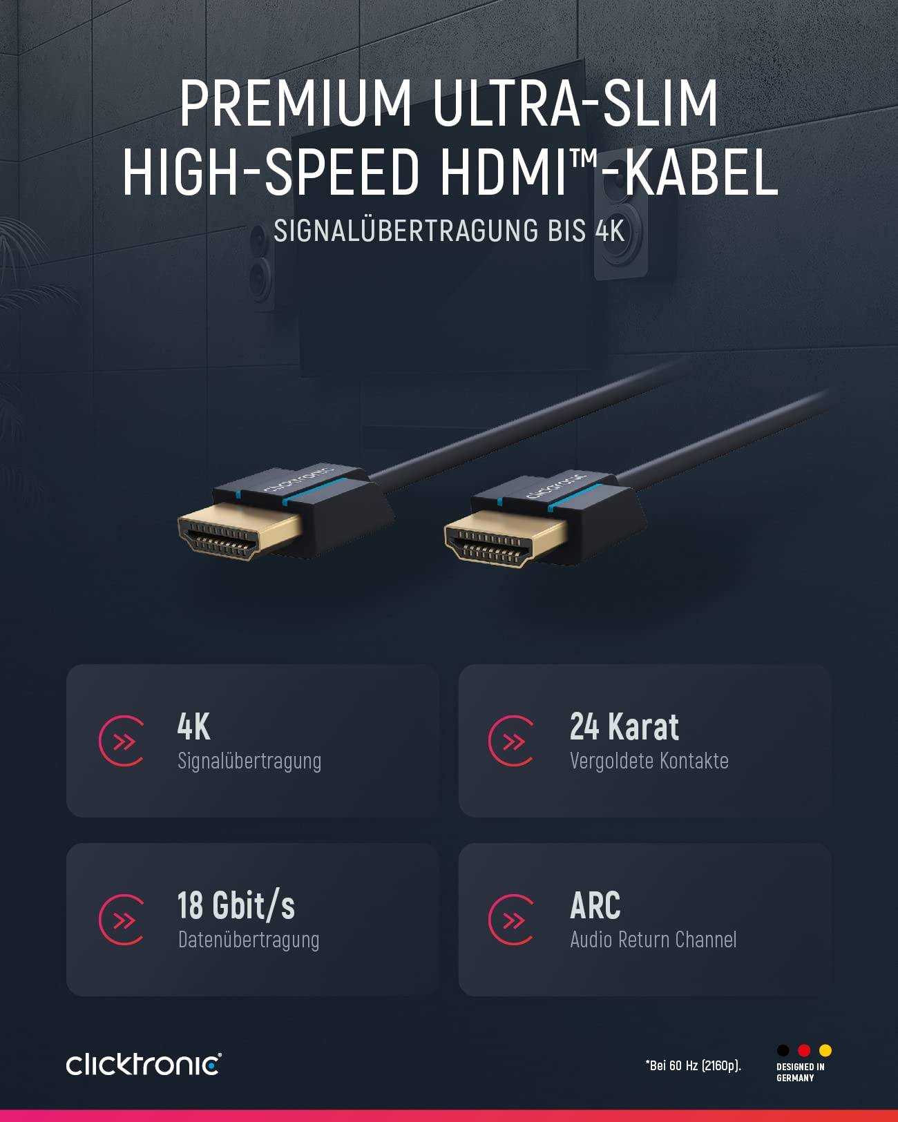 Cavo HDMI™ 2.0 Super Sottile 4K@60Hz 2m-1