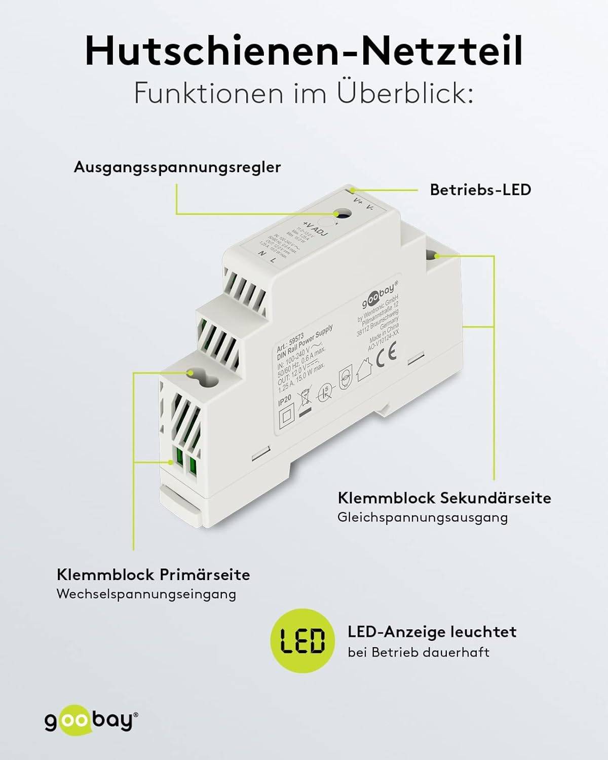 Alimentatore su Guida DIN 12V 1.25A 15W-5