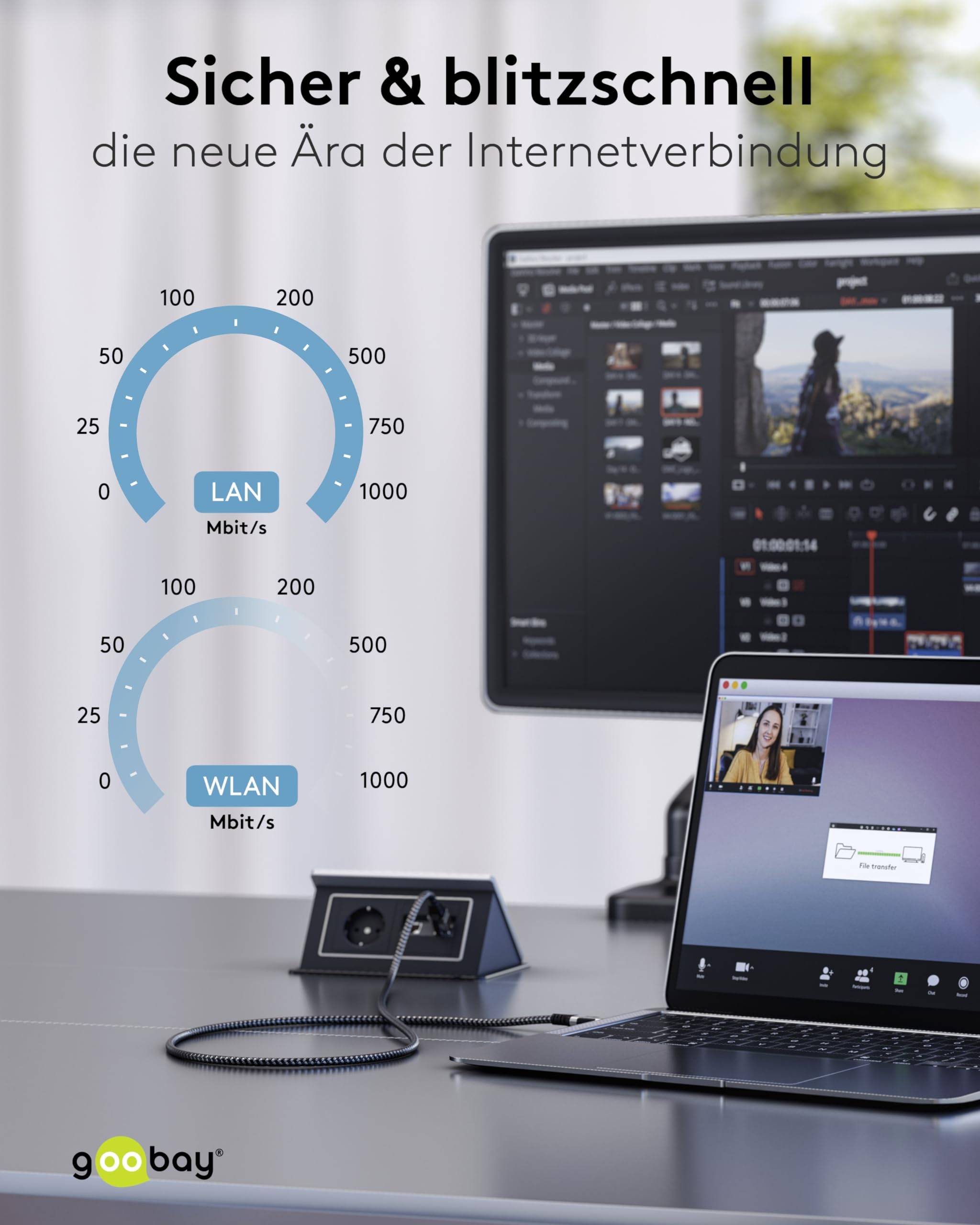 Goobay USB-C 3.1 til RJ45 netværksadapter 1 m CAT6 1 Gbit/s-5