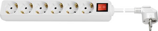 Goobay 38845 5 m Interno CEE Ad angolo IP20 Resistente agli spruzzi 6-Way Power Strip with Switch 5 m White 38845