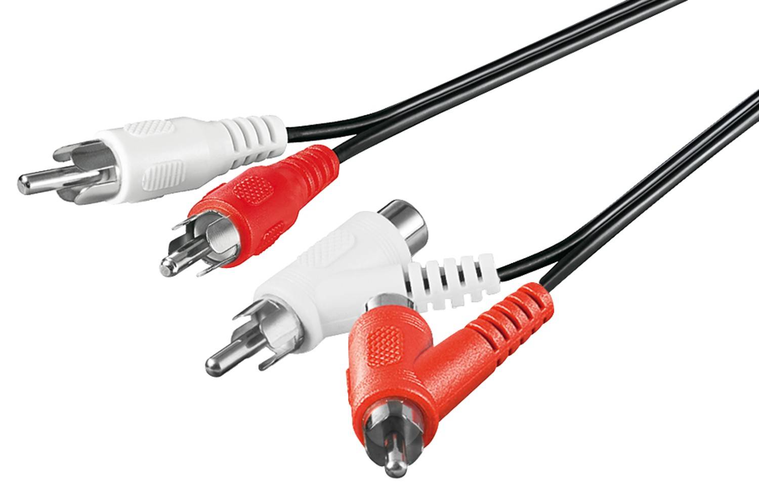 Cavo di collegamento stereo Goobay, cinch con passante - 2x spina cinch > 2x spina/presa cinch-0