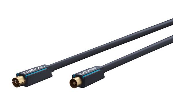 clicktronic TV, ricevitore Cavo di collegamento [1x Spina coassiale - 1x Presa coassiale] 15 m 95 dB cavo OFC Grigio