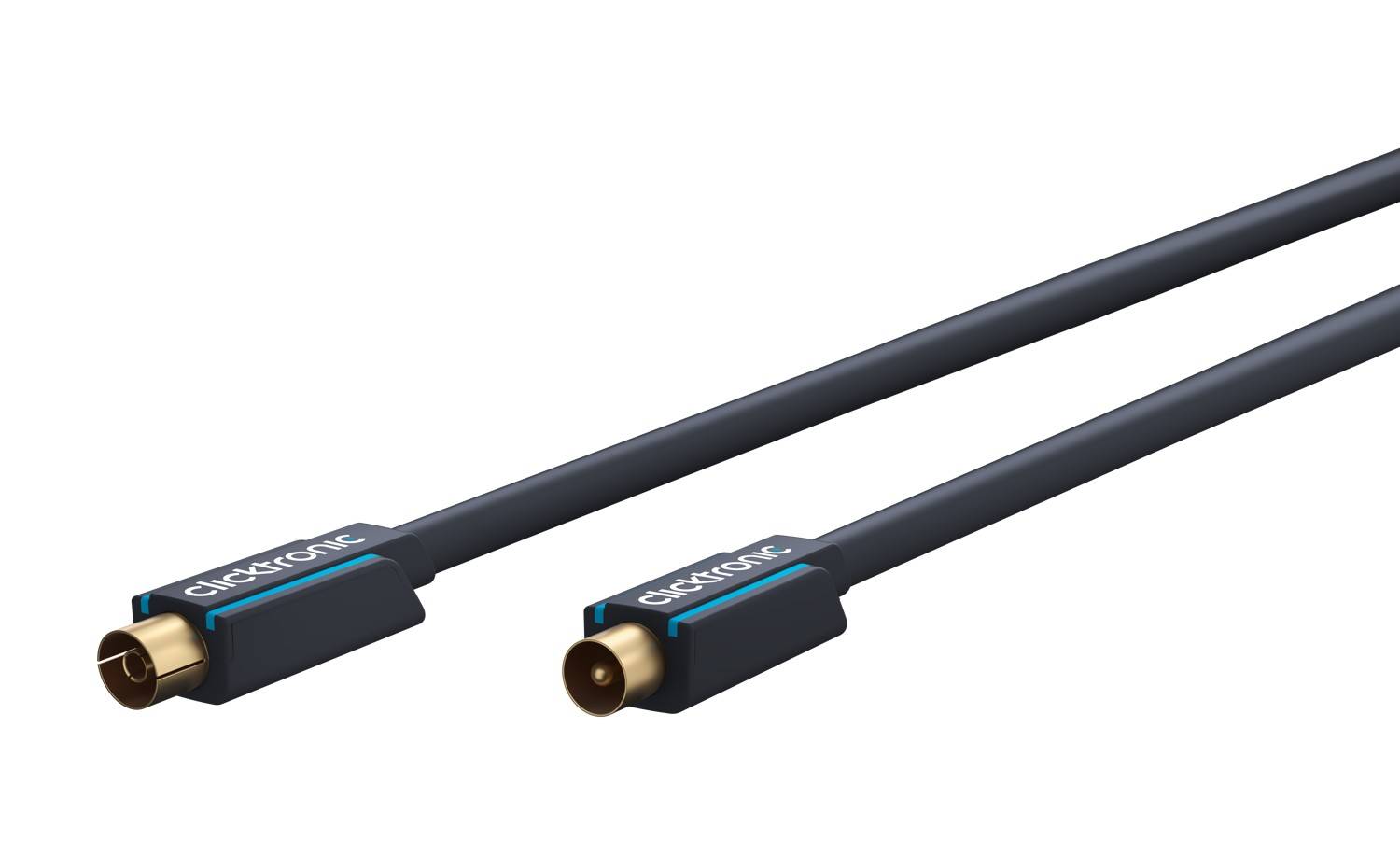 clicktronic TV, ricevitore Cavo di collegamento [1x Spina coassiale - 1x Presa coassiale] 15 m 95 dB cavo OFC Grigio-0