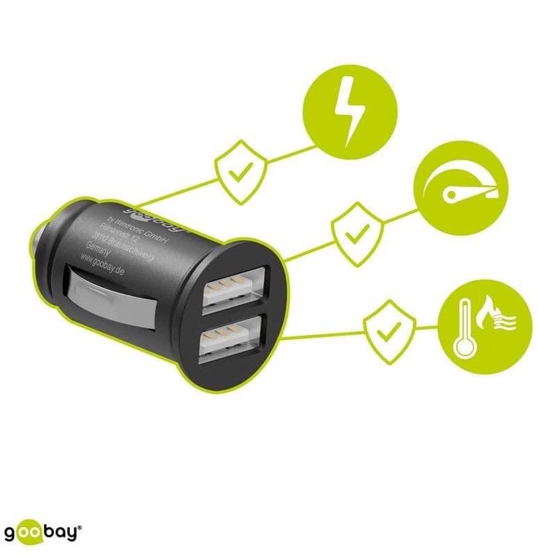 KFZ USB 2xUSB 3,1A schwarz mini LC PL-3