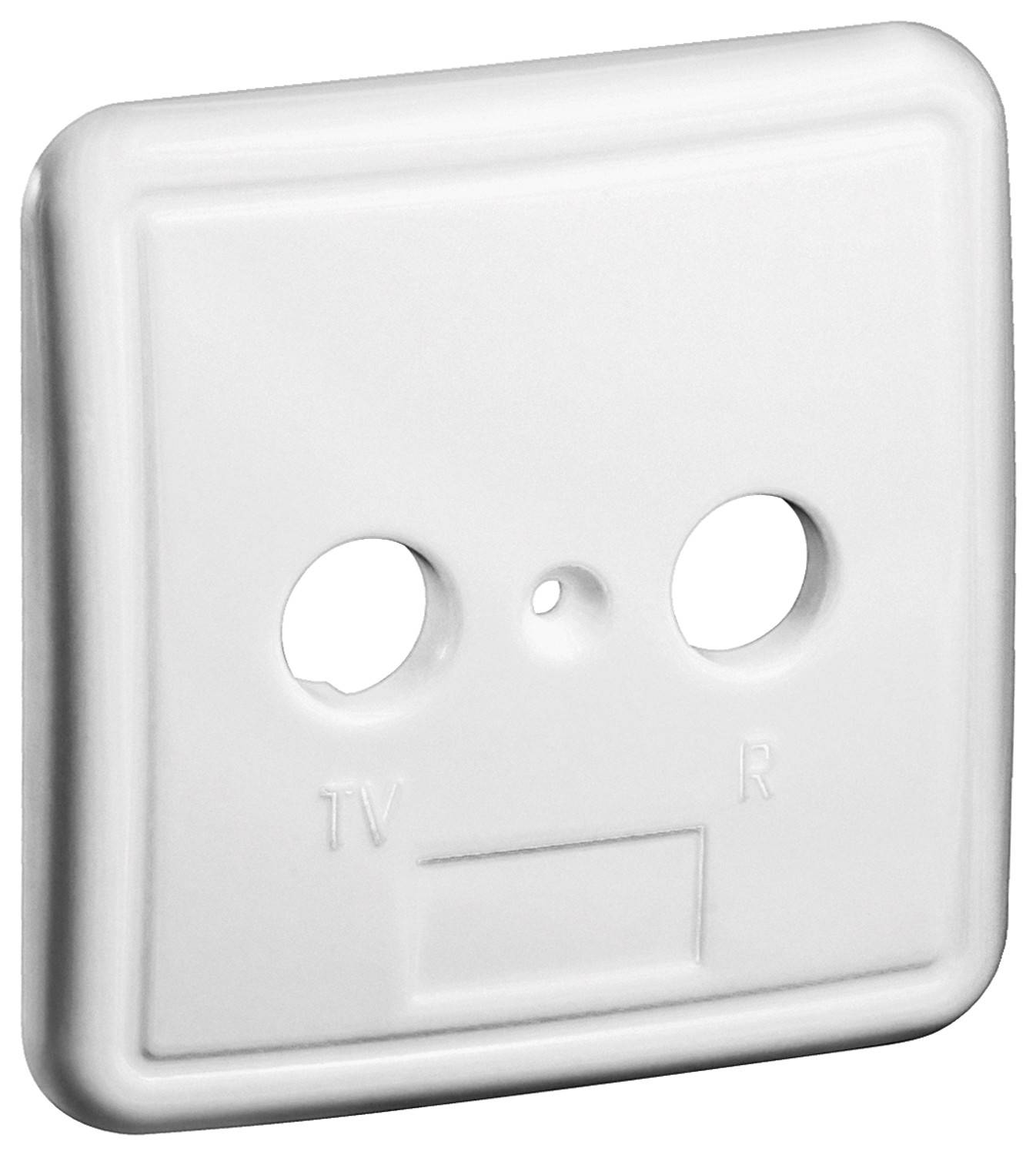 Goobay Copertura a 2 fori per prese antenna coperchio con vite di fissaggio ed etichettatura per TV e radio