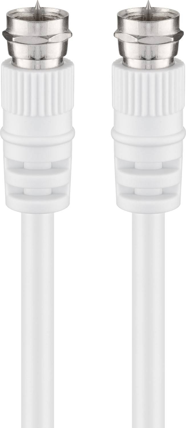 Goobay TV, ricevitore Cavo [1x Spina a F - 1x Spina a F] 1.5 m 70 dB doppia schermatura Bianco-0