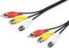 Goobay Cavo di collegamento audio video composito, 3x RCA 1.5 m 3 spina RCA > 3 spina RCA