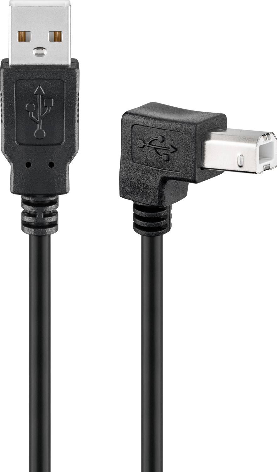 Goobay Cavo ad alta velocità USB 2.0 90°, nero 0.5 m per stampante. spina USB 2.0 (tipo A) > spina USB 2.0 (tipo B)-0