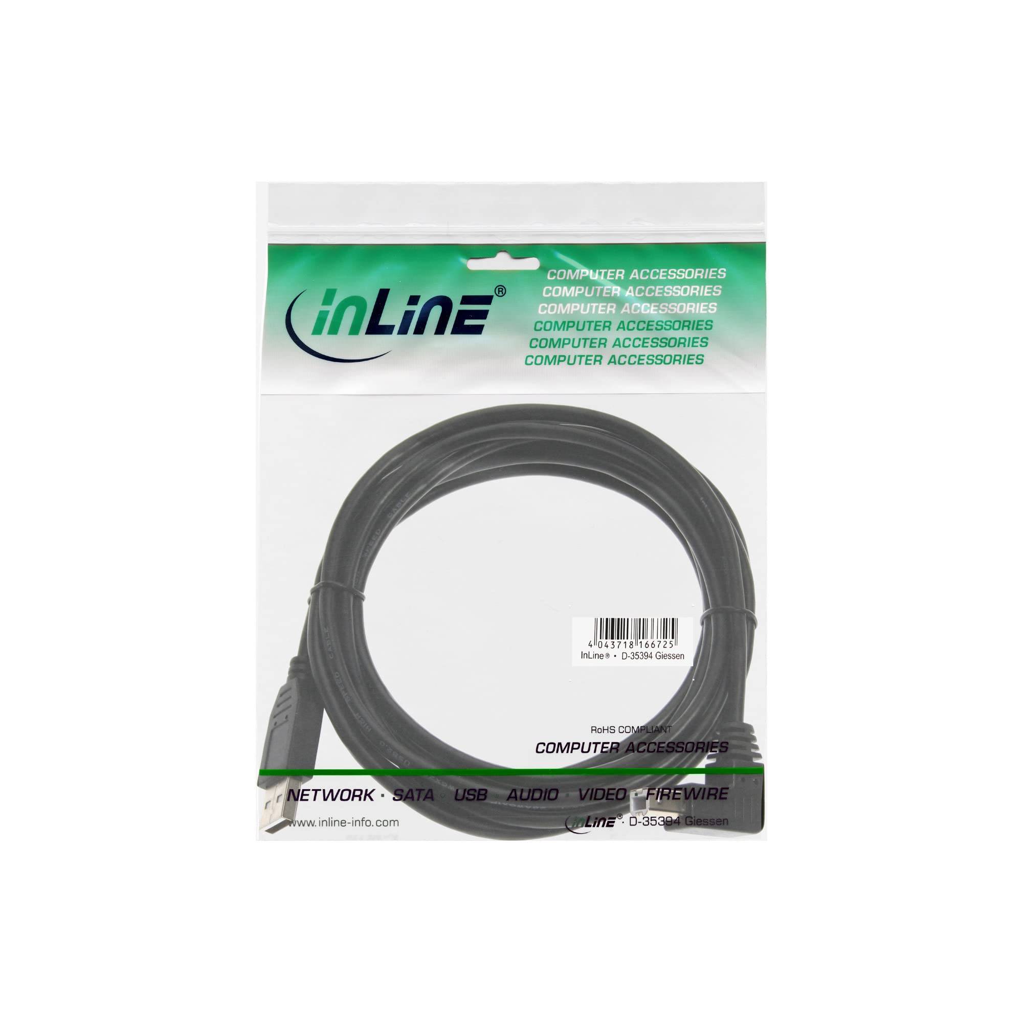 Goobay Cavo ad alta velocità USB 2.0 90°, nero 0.5 m per stampante. spina USB 2.0 (tipo A) > spina USB 2.0 (tipo B)-1